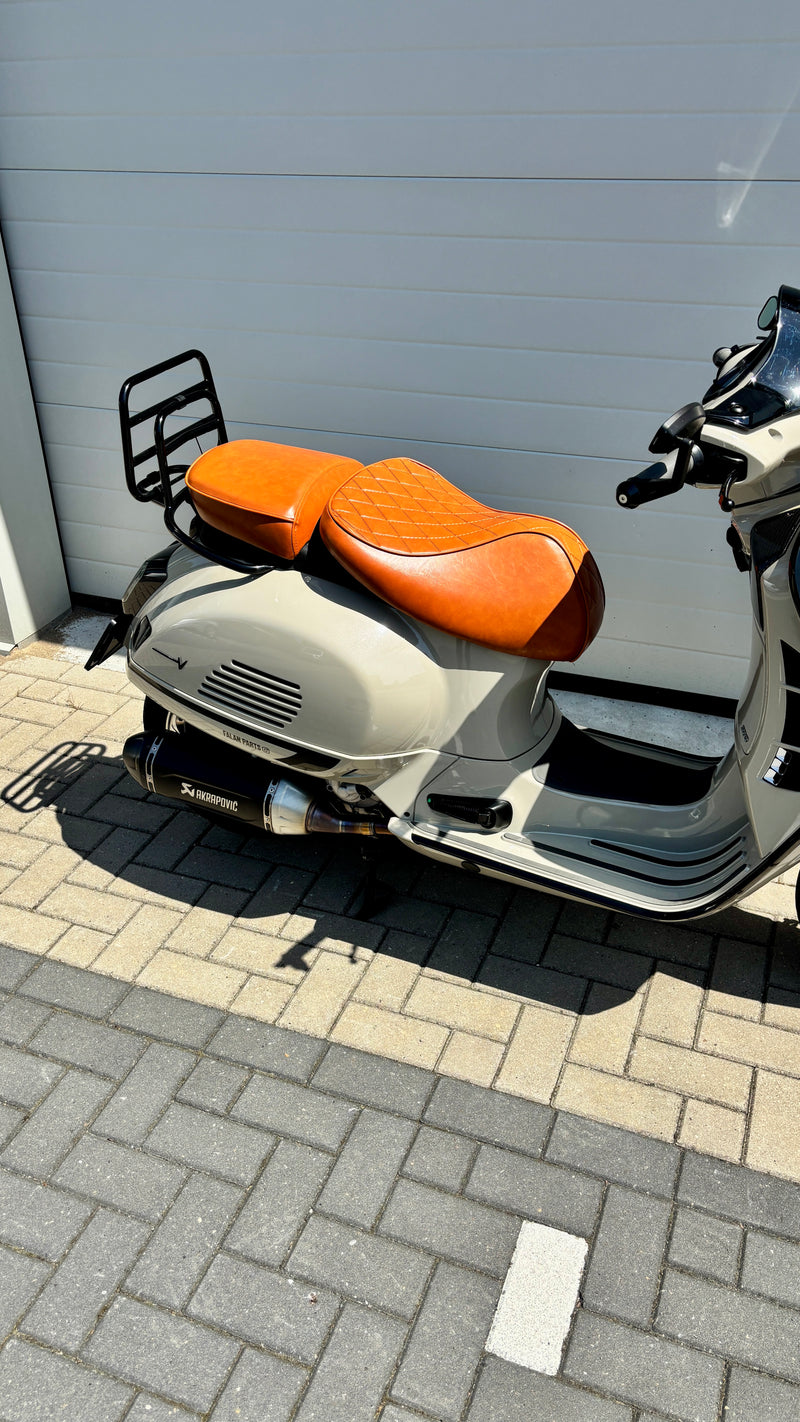 Duo Seat FP Parts Brown | Vespa GTS/GTS Super Sport/GTV/GT 60/GT/GT L 125-310cc Falan Parts  Falan Parts