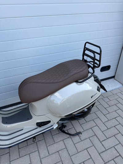 Custom Seat Black Diamond Stitch Merino Tartufo | Vespa GTS 125-310cc ('14-) Falan Parts  Falan Parts