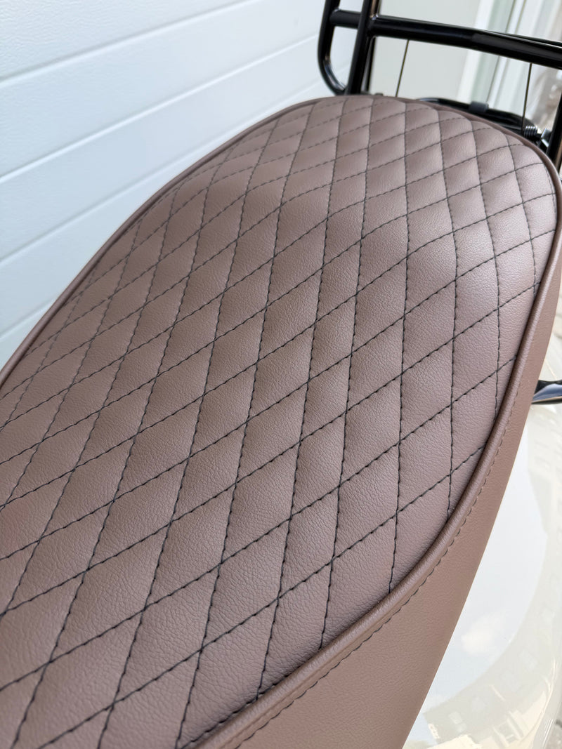 Custom Seat Black Diamond Stitch Merino Tartufo | Vespa GTS 125-310cc ('14-) Falan Parts  Falan Parts