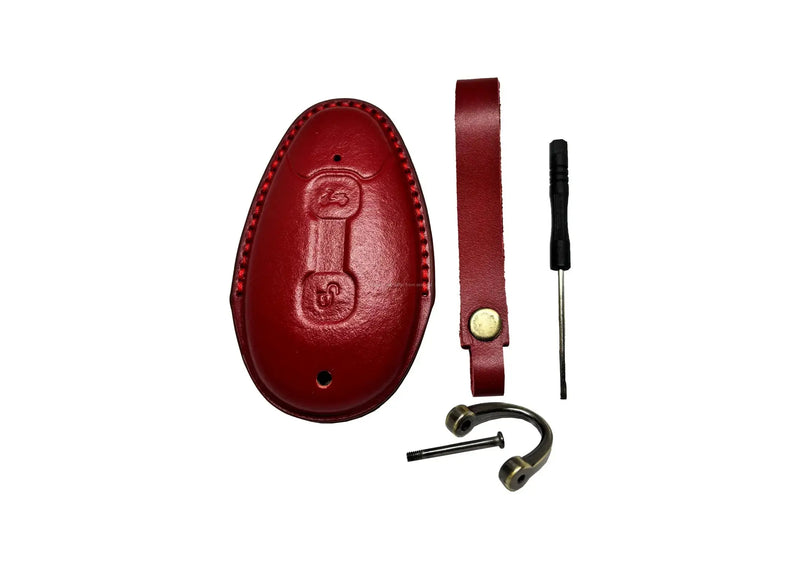 Leather Key Cover Dark Red | Vespa GTS/GTV 125-310cc ('23-) FP Parts  Falan Parts
