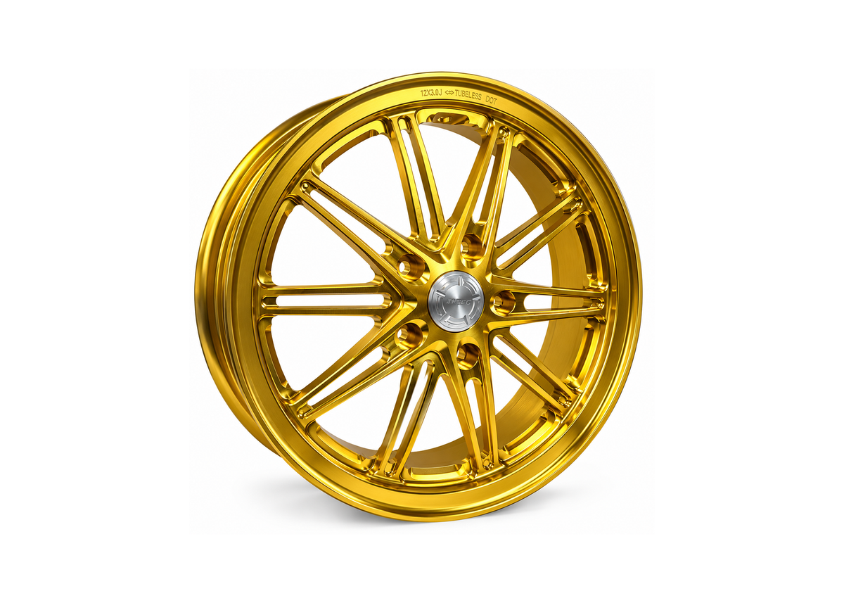 Rim Set CNC MOS 12" Gold | Vespa GTS/GTS Super/GTV/GT 60/GT/GT L 125-310cc MOS  Falan Parts