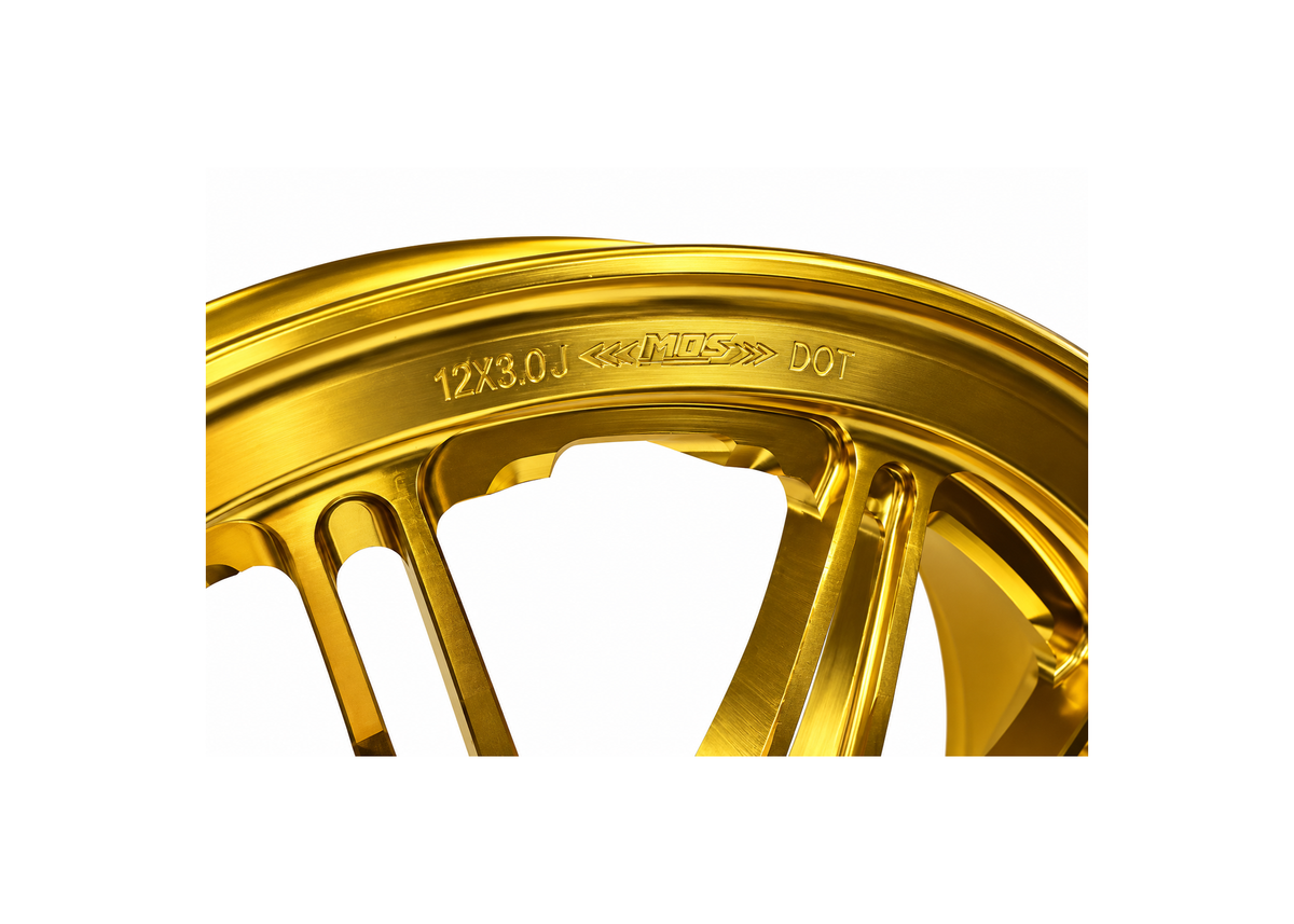 Rim Set CNC MOS 12" Gold | Vespa GTS/GTS Super/GTV/GT 60/GT/GT L 125-310cc MOS  Falan Parts