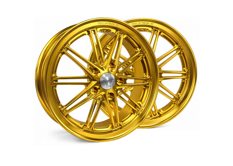 Rim Set CNC MOS 12" Gold | Vespa GTS/GTS Super/GTV/GT 60/GT/GT L 125-310cc MOS  Falan Parts