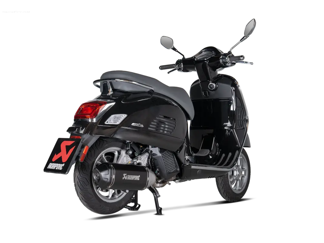 Racing Exhaust AKRAPOVIC SLIP-ON S-VE125SO4-HWSSBL | Vespa GTS/GTS Super/GTS Super Sport/GTS Supertech 125cc (`24-) Euro5+ Akrapovic  Falan Parts