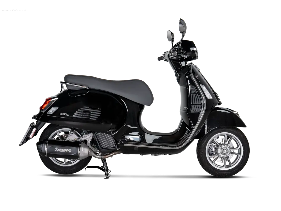 Racing Exhaust AKRAPOVIC SLIP-ON S-VE125SO4-HWSSBL | Vespa GTS/GTS Super/GTS Super Sport/GTS Supertech 125cc (`24-) Euro5+ Akrapovic  Falan Parts