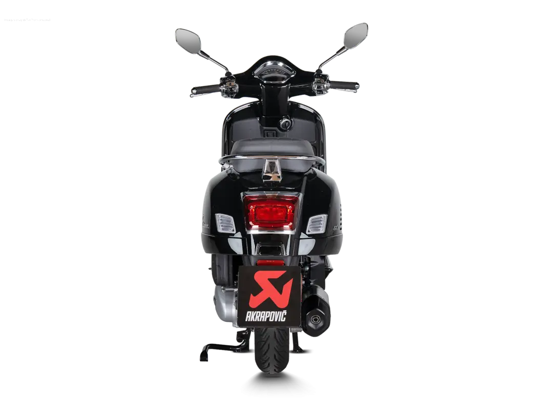 Racing Exhaust AKRAPOVIC SLIP-ON S-VE125SO4-HWSSBL | Vespa GTS/GTS Super/GTS Super Sport/GTS Supertech 125cc (`24-) Euro5+ Akrapovic  Falan Parts