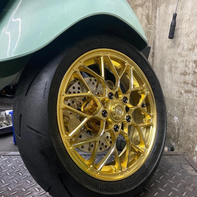 Rim Set CNC 1O1 Factory X.I.N Gold | Vespa GTS/GTS Super/GTV/GT 60/GT/GT L 125-300cc 1O1 Factory  Falan Parts