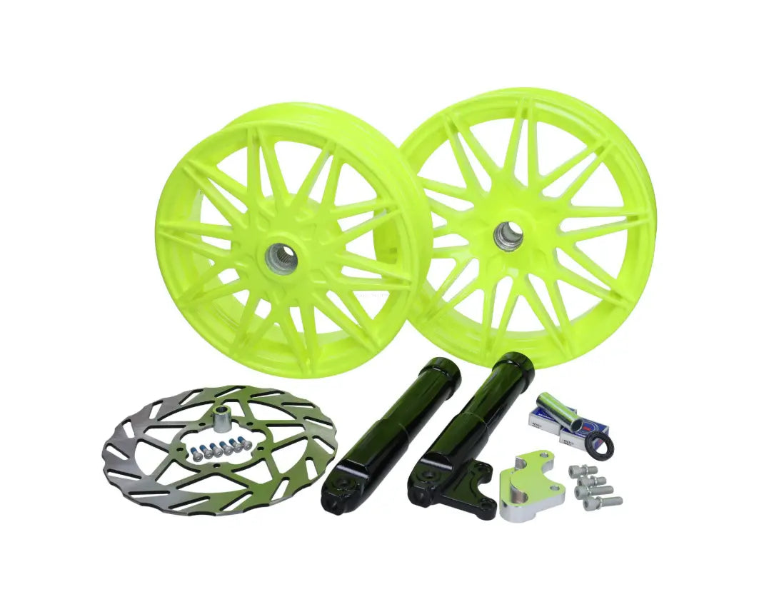 Rim Set Fast Arrow Pro 11" /12" Fluorescent Yellow | Piaggio Zip 2000 2/4t Fast Arrow Pro  Falan Parts