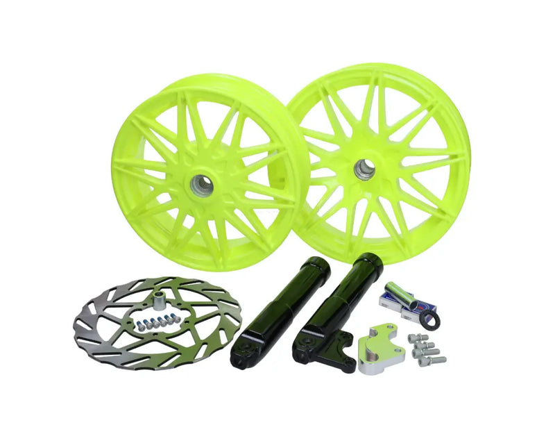 Rim Set Fast Arrow Pro 11" /12" Fluorescent Yellow | Piaggio Zip 2000 2/4t Fast Arrow Pro  Falan Parts