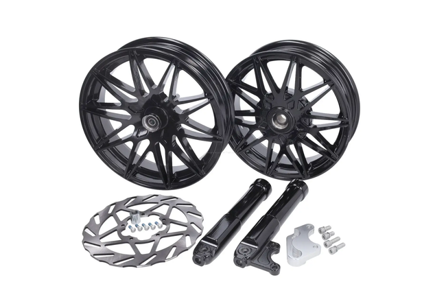 Rim Set Fast Arrow Pro 11" /12" Gloss Black | Piaggio Zip 2000 2/4t Fast Arrow Pro  Falan Parts