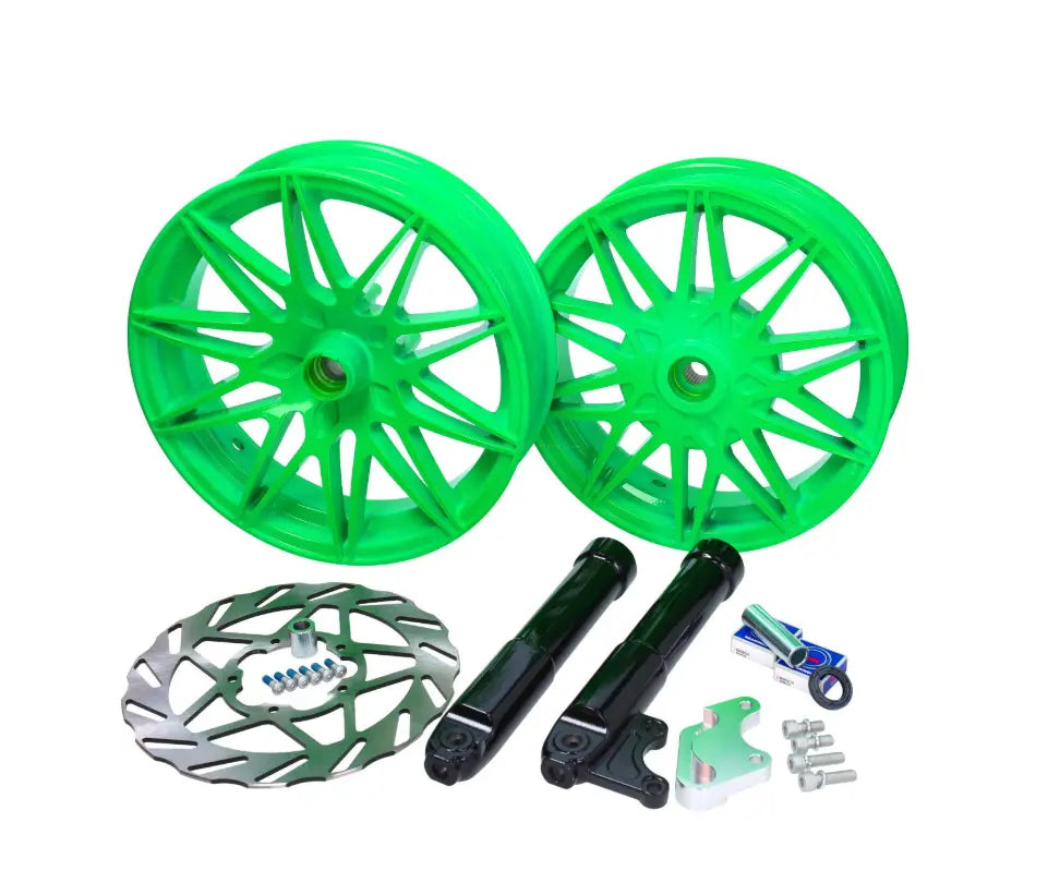 Rim Set Fast Arrow Pro 11" /12" Green | Piaggio Zip 2000 2/4t Fast Arrow Pro  Falan Parts