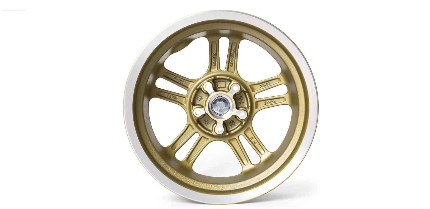 Rim Set SOCA R-AF Gold 3.0x12 ET20 5x86 | Vespa GTS/GTS Super/GTV/GT 60/GT/GT L 125-300cc SOCA  Falan Parts