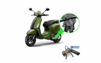 Security Lock PUSH & BLOCK centre stand silver | Vespa Primavera/Sprint 50ccm ('19-) sip  Falan Parts