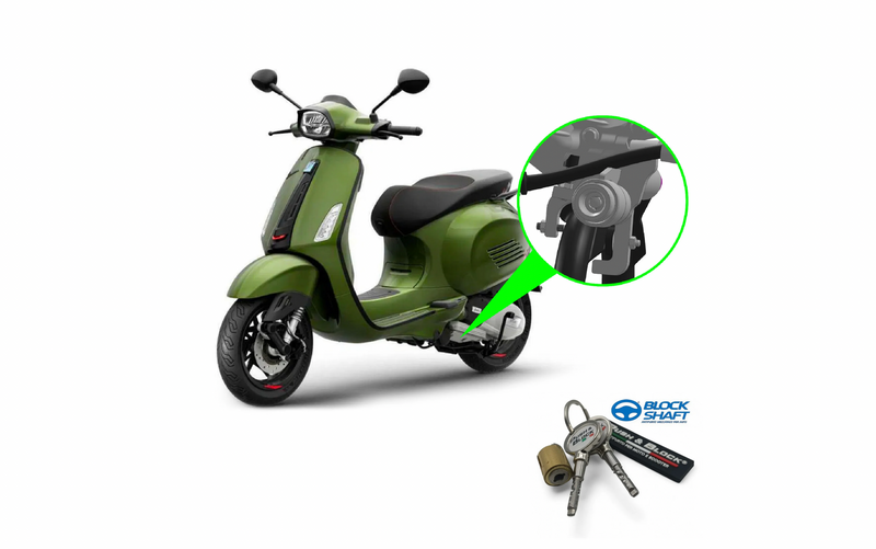 Security Lock PUSH & BLOCK centre stand silver | Vespa Primavera/Sprint 50ccm ('19-) sip  Falan Parts