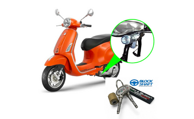 Security Lock PUSH & BLOCK centre stand silver | Vespa LX/Primavera/Sprint 125ccm ('05-) SIP  Falan Parts