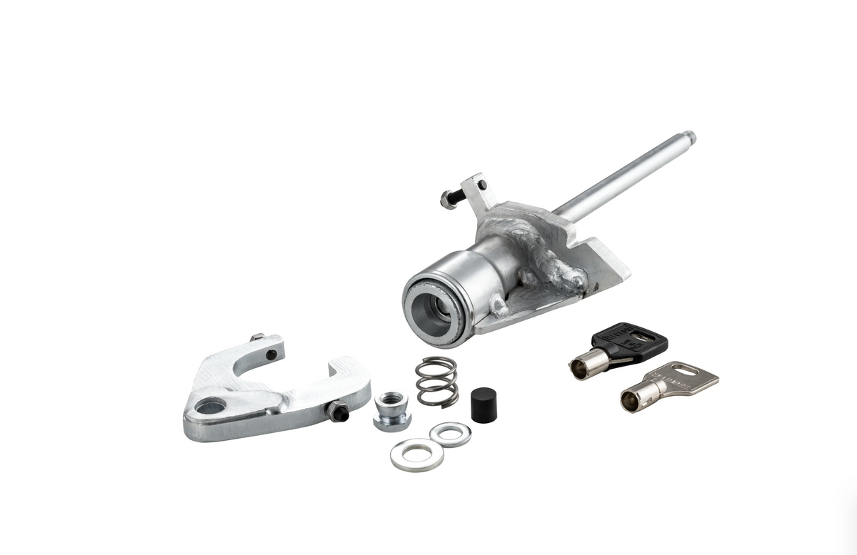 Security Lock PUSH & BLOCK centre stand silver | Vespa LX/Primavera/Sprint 125ccm ('05-) SIP  Falan Parts