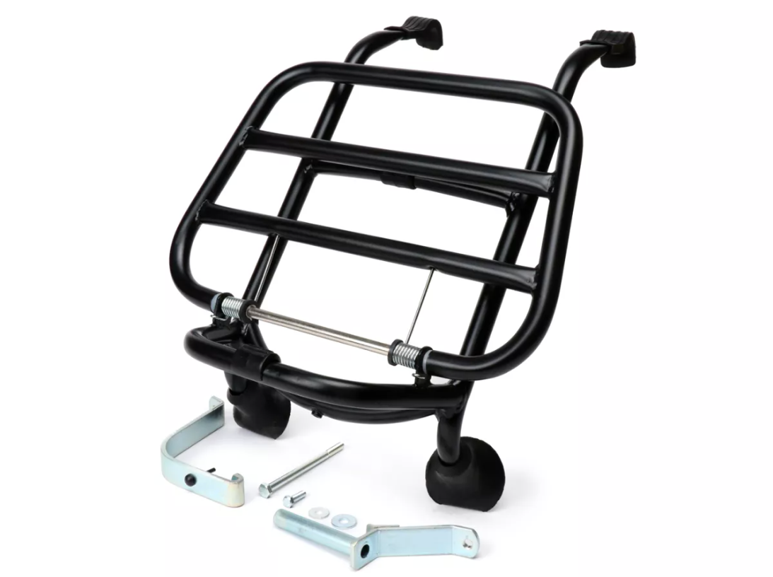 Luggage Carrier Front Fold Down MOTO NOSTRA Matt Black | Vespa GT/GTL/TV/GTS/GTS Super/HPE/Supertech/Super Sport 125-300cc MOTO NOSTRA  Falan Parts