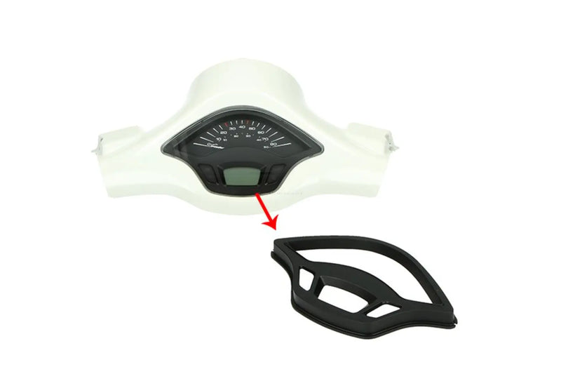 Speedometer Frame Inlay Gloss/ Matt Black | Vespa Sprint/ Primavera 50-150cc FP Parts  Falan Parts