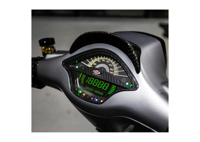 Speedometer/Rev Counter SIP Carbon | Vespa Primavera/ Sprint 50-150cc 2T/4T AC SIP  Falan Parts