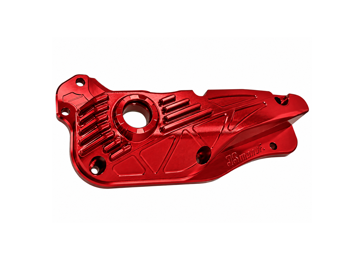 Oil Pan JS Manuf CNC Silver | Vespa GTS Super i.e. 125ccm/GTS/GTS Super/GTV 300cc HPE JS Manuf  Falan Parts