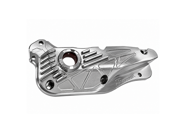 Oil Pan JS Manuf CNC Silver | Vespa GTS Super i.e. 125ccm/GTS/GTS Super/GTV 300cc HPE JS Manuf  Falan Parts