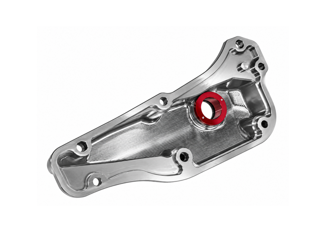 Oil Pan JS Manuf CNC Silver | Vespa GTS Super i.e. 125ccm/GTS/GTS Super/GTV 300cc HPE JS Manuf  Falan Parts
