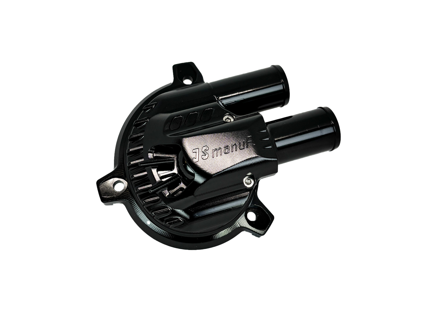 Cover Water Pump CNC JS Manuf Black | Vespa GTS/GTS Super/GTV/GT 60/GT/GT L 125-310cc 4T LC  PIAGGIO LEADER/QUASAR 125-310cc 4T LC JS Manuf  Falan Parts