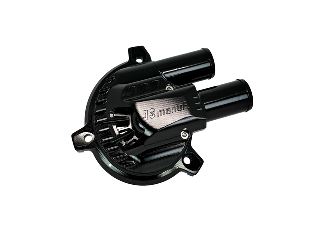 Cover Water Pump CNC JS Manuf Black | Vespa GTS/GTS Super/GTV/GT 60/GT/GT L 125-310cc 4T LC  PIAGGIO LEADER/QUASAR 125-310cc 4T LC JS Manuf  Falan Parts