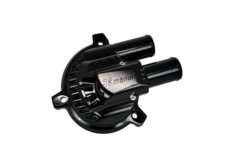 Cover Water Pump CNC JS Manuf Black | Vespa GTS/GTS Super/GTV/GT 60/GT/GT L 125-310cc 4T LC  PIAGGIO LEADER/QUASAR 125-310cc 4T LC JS Manuf  Falan Parts