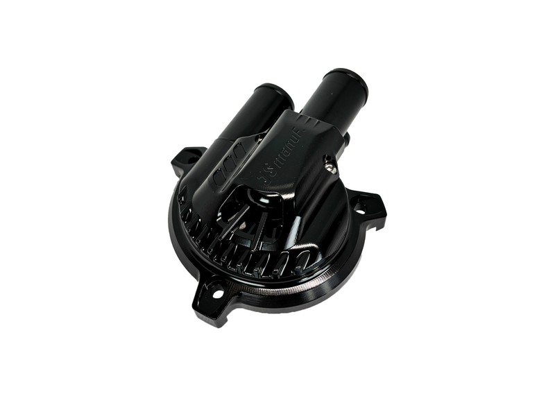 Cover Water Pump CNC JS Manuf Black | Vespa GTS/GTS Super/GTV/GT 60/GT/GT L 125-310cc 4T LC  PIAGGIO LEADER/QUASAR 125-310cc 4T LC JS Manuf  Falan Parts