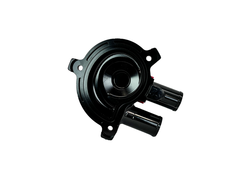 Cover Water Pump CNC JS Manuf Black/Red | Vespa GTS/GTS Super/GTV/GT 60/GT/GT L 125-310cc 4T LC  PIAGGIO LEADER/QUASAR 125-310cc 4T LC JS Manuf  Falan Parts