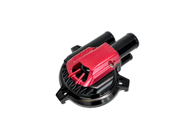 Cover Water Pump CNC JS Manuf Black/Red | Vespa GTS/GTS Super/GTV/GT 60/GT/GT L 125-310cc 4T LC  PIAGGIO LEADER/QUASAR 125-310cc 4T LC JS Manuf  Falan Parts