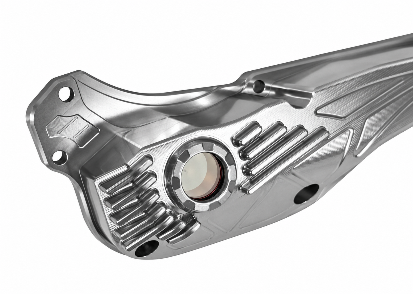 Oil Pan JS Manuf CNC Silver | Vespa GTS Super i.e. 125ccm/GTS/GTS Super/GTV 300cc HPE JS Manuf  Falan Parts