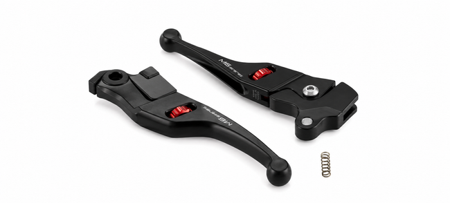 Sport Lever Set Brake MG Biketec Black / Red | Vespa Primavera/Sprint 50-150cc 4T (`24-25) Euro5+ MG Biketec  Falan Parts