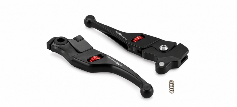 Sport Lever Set Brake MG Biketec Black / Red | Vespa Primavera/Sprint 50-150cc 4T (`24-25) Euro5+ MG Biketec  Falan Parts