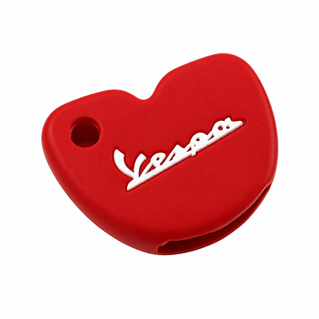 Key Cover Silicone Red/White | Vespa Models FP Parts  Falan Parts
