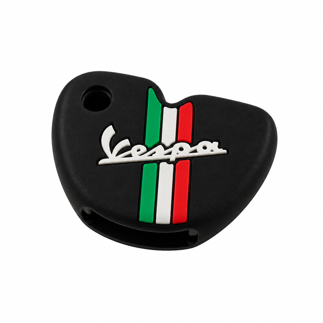Key Cover Silicone Tricolore Black/White | Vespa Models FP Parts  Falan Parts