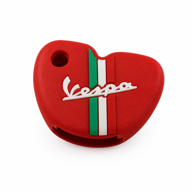 Key Cover Silicone Tricolore Red/White | Vespa Models FP Parts  Falan Parts