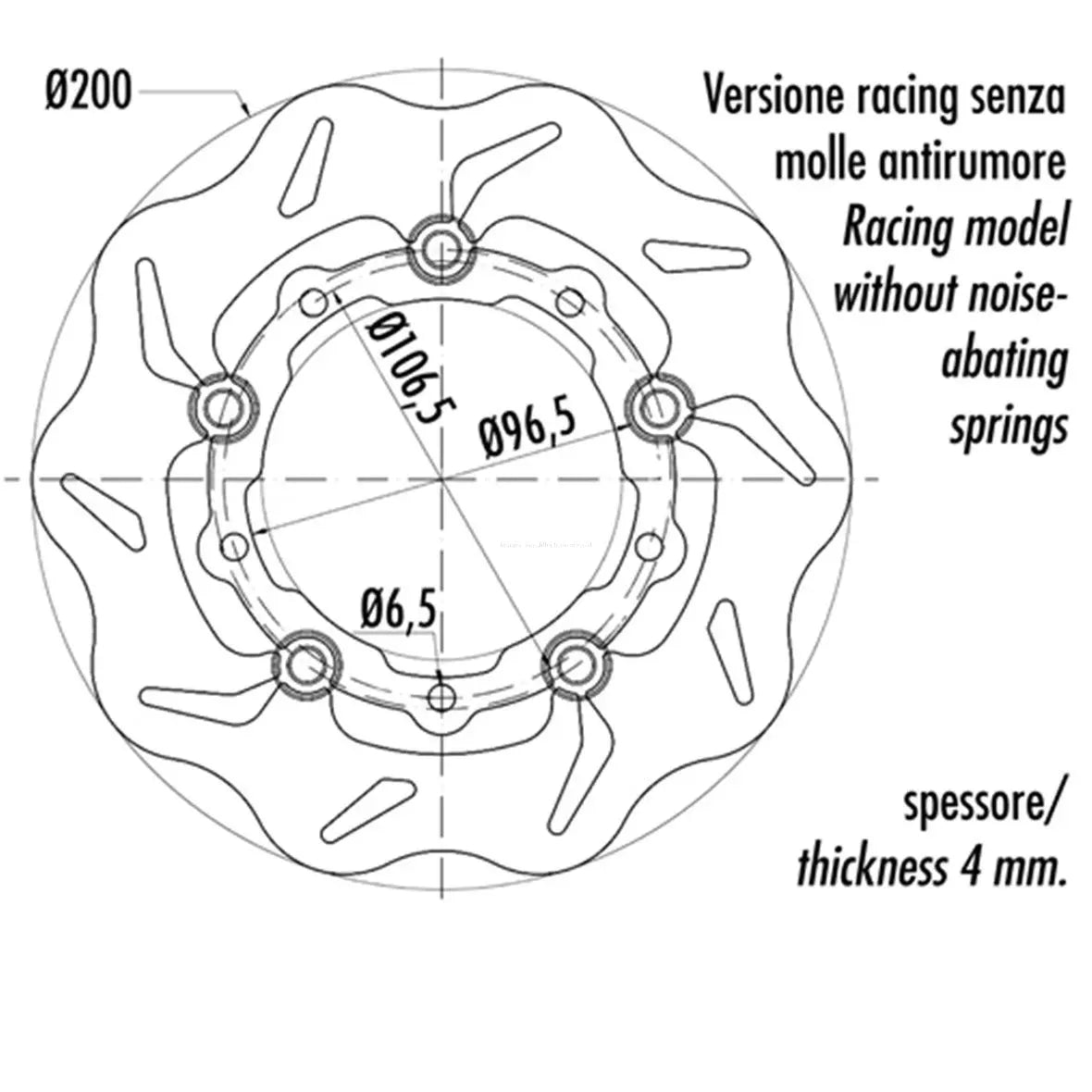 Brake Disc POLINI RACE Front | Vespa Models Polini 109.32 Falan Parts