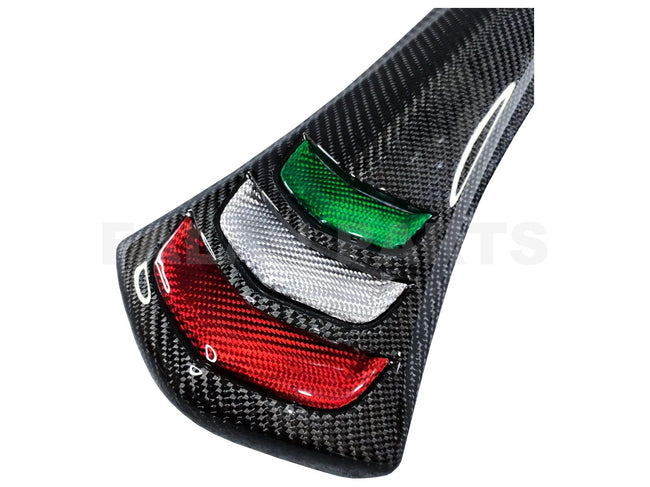 Carbon Fiber Horn Cover Inlay Tricolore | Vespa GTS/GTS Super/GTV HPE ('18-) SIP 98.99 Falan Parts