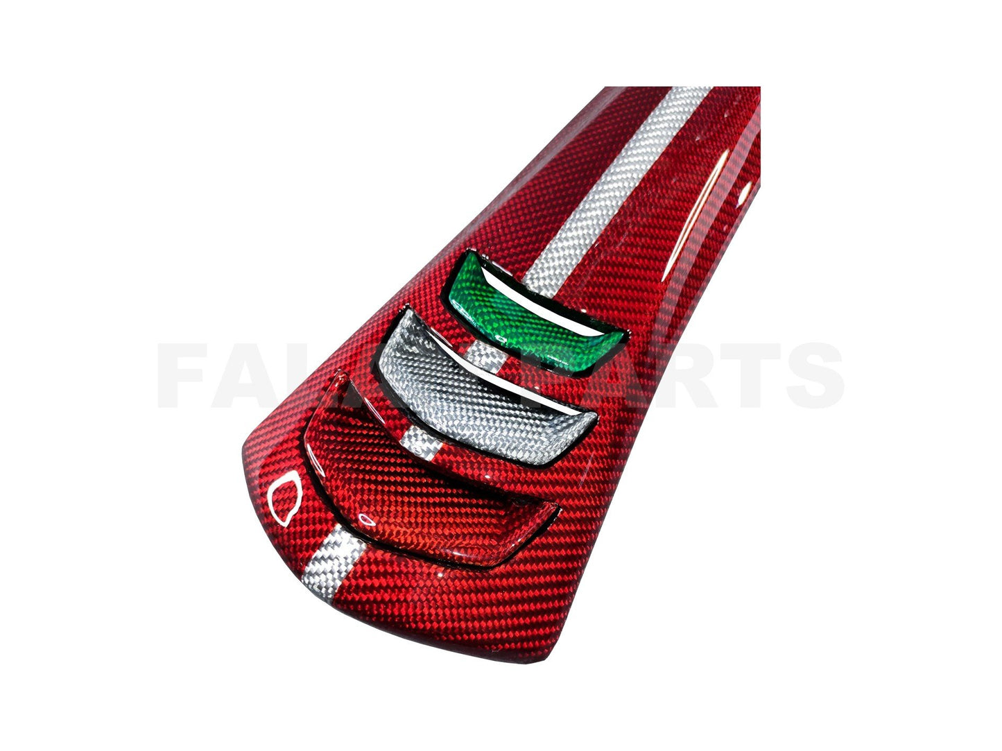Carbon Fiber Horn Cover Inlay Tricolore | Vespa Primavera/Sprint 50-150cc ('18-) Falan Parts 59.99 Falan Parts