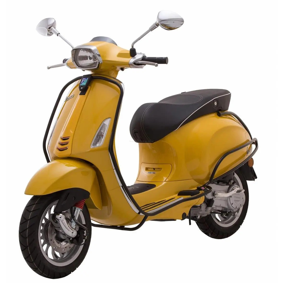 クラッシュバー レッグシールド グロス&マットブラック PIAGGIO