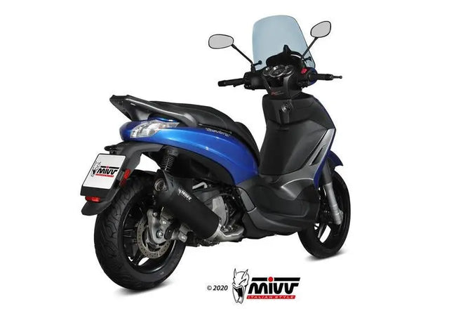 MIVV Mover Silencer Steel Black/Stainless Steel | Piaggio Beverly 350cc MIVV  Falan Parts