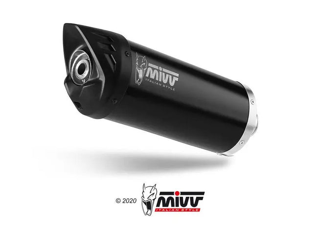 MIVV Mover Silencer Steel Black/Stainless Steel | Piaggio Beverly 350cc MIVV  Falan Parts