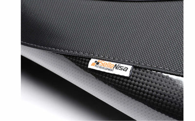 Seat NISA Deluxe Black White Carbon Style | Vespa GT/GTS/GTV 125-300 i.e. (-2014) NISA  Falan Parts