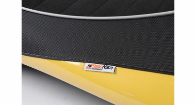 Seat NISA Deluxe Black White Yellow | Vespa GT/GTS/GTV 125-300 i.e. (-2014) NISA  Falan Parts